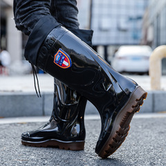 Men's 2023 New Fashion Slip-Resistant Safety Rain Boots with Cowhide Soles, PVC Water Shoes for Wholesale