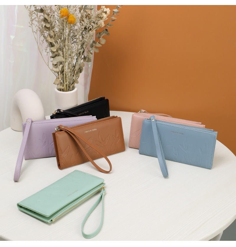 Women's Pu Leather Solid Color Simple Style Square Zipper Long Wallets display picture 4