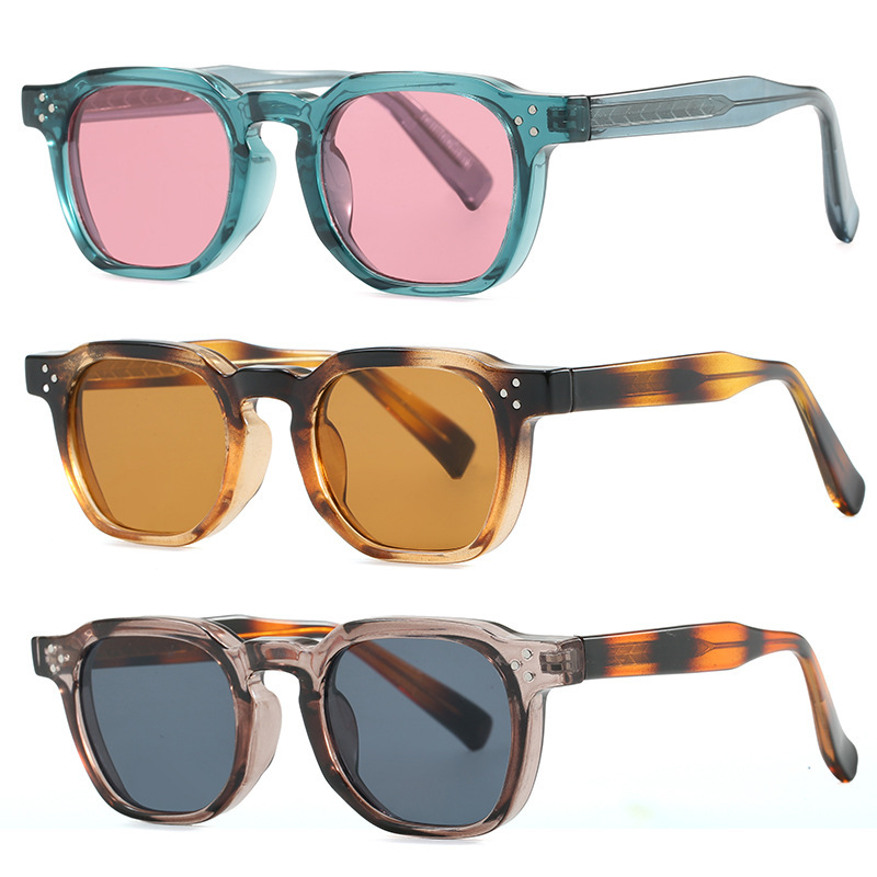 Imitation Acetate Tr90 Frame Sunglasses with Propionate Pins, Classic Retro Fashion Sunglasses, Cross-Border Combination Set Glasses
