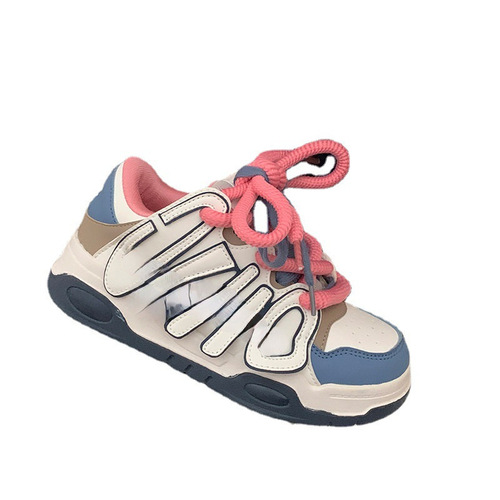 Spring and Autumn White Shoes  New Korean Bread Shoes Shoelaces Thick Threaded Rope Versatile Shoelaces Waist Rope Drawstring