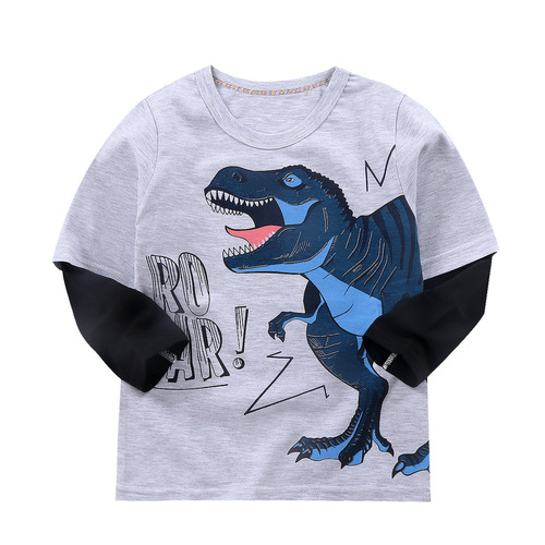 Children's long-sleeved cotton T-shirt, unisex children's autumn basic top