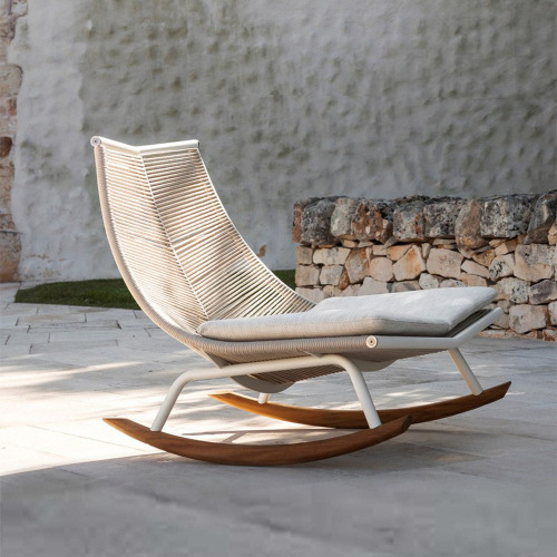 Nordic outdoor sofa villa leisure rattan chair single sofa designer lazy swing chair set of three balcony lounge chair