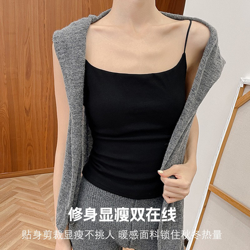 Four Seasons New Style High-Elastic Thin Strap Women's Tank Top, Soft and Comfortable, Slimming, Suitable for Outerwear or as a Base Layer, with a Beautiful Back Design