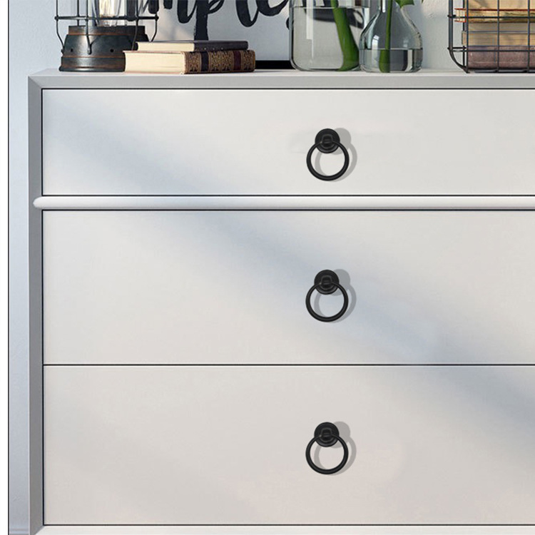 Round ring handle, door ring, European-style antique bronze color cabinet door cabinet handles wardrobe drawer cabinet