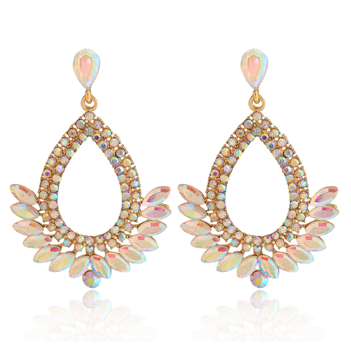 16g Weight Alloy Ear Needle Material Zircon Inlay Material Drop Earrings Classification 1 Pair Quantity Holiday, Daily Occasion Alloy Material Water Droplets Pattern Spring&Summer Season Women's Gender Inlay Design Vacation, Simple Style Style 1 Pair Vacation Simple Style Water Droplets Inlay Alloy Zircon Drop Earrings 3