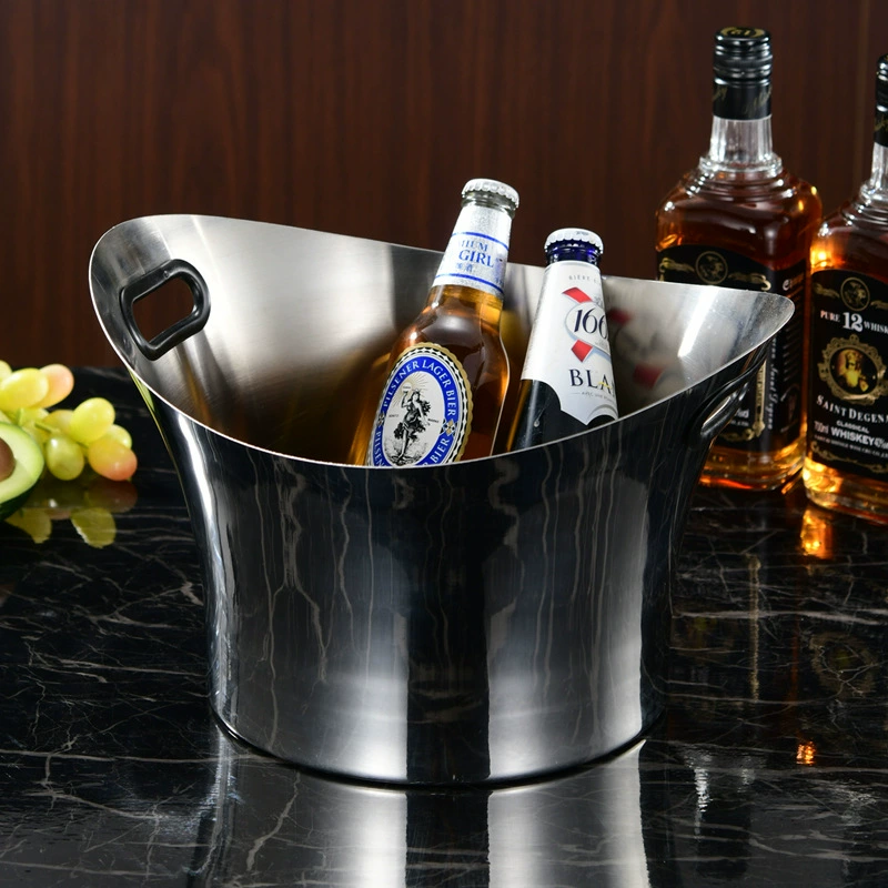 Трансграничная поставка утолщенная нержавеющая сталь в форме слитка ведро льда ведро для шампанского КТВ отель Охлаждения пива ведро Творческий Новый