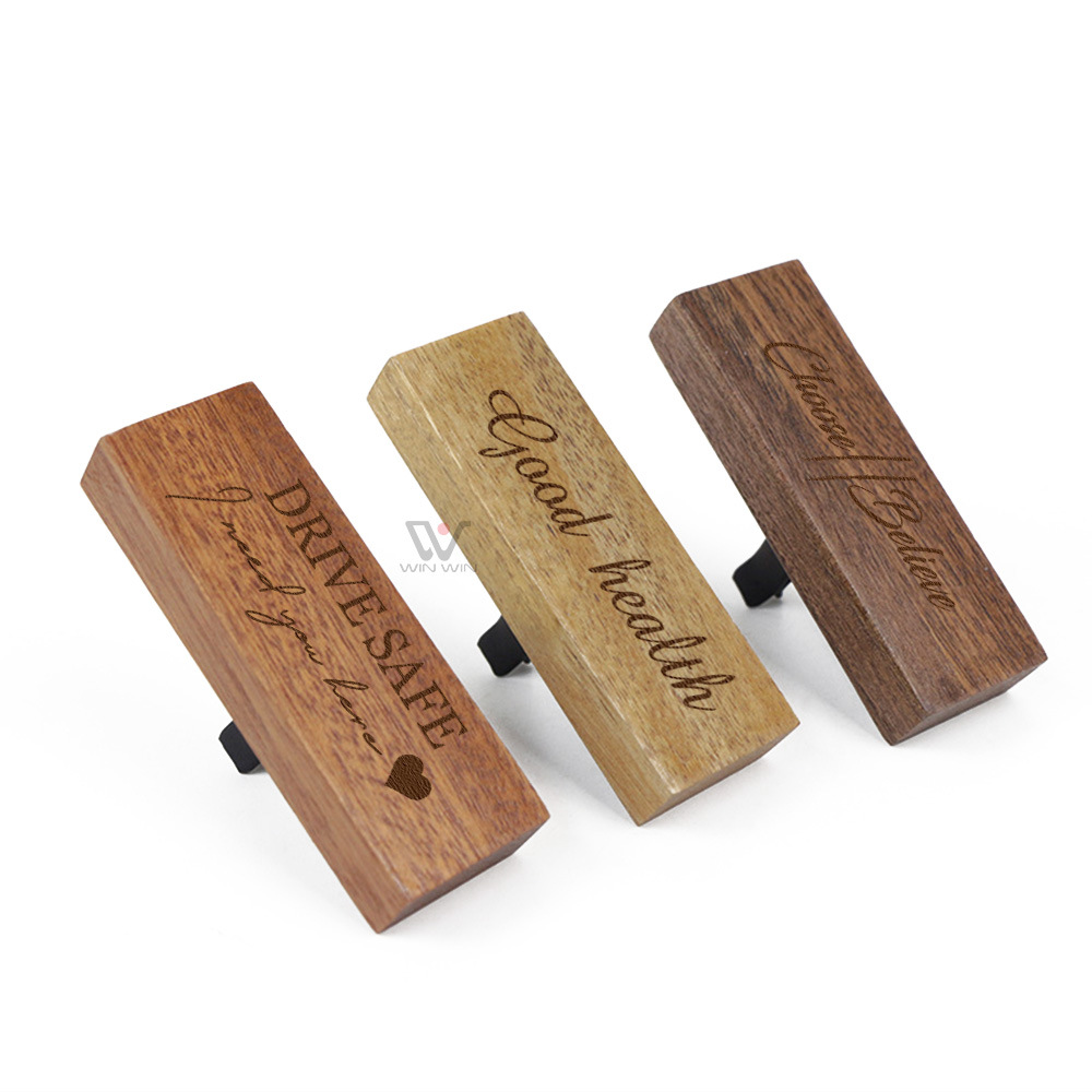 跨境热卖车载空调木质方形香薰磁吸清新空气持久汽车香水香薰装饰