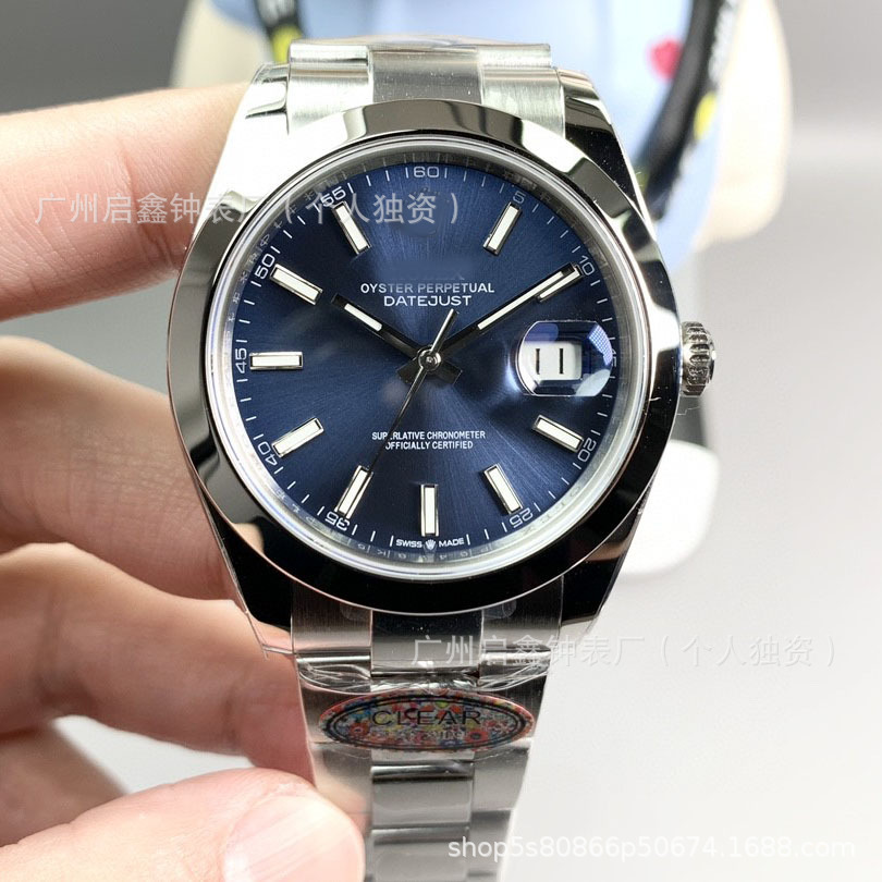 Popular Foreign Trade Model Oyster Perpetual Datejust Watch Aperture Datejust 3-Bead Steel Strap Men's Automatic Mechanical Watch