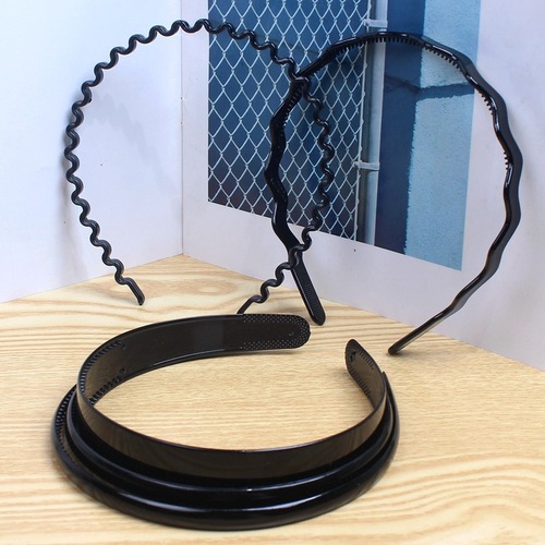 C13 simple basic black toothed headband spray paint scratch-free headband children's hairpin Korean style hair accessory