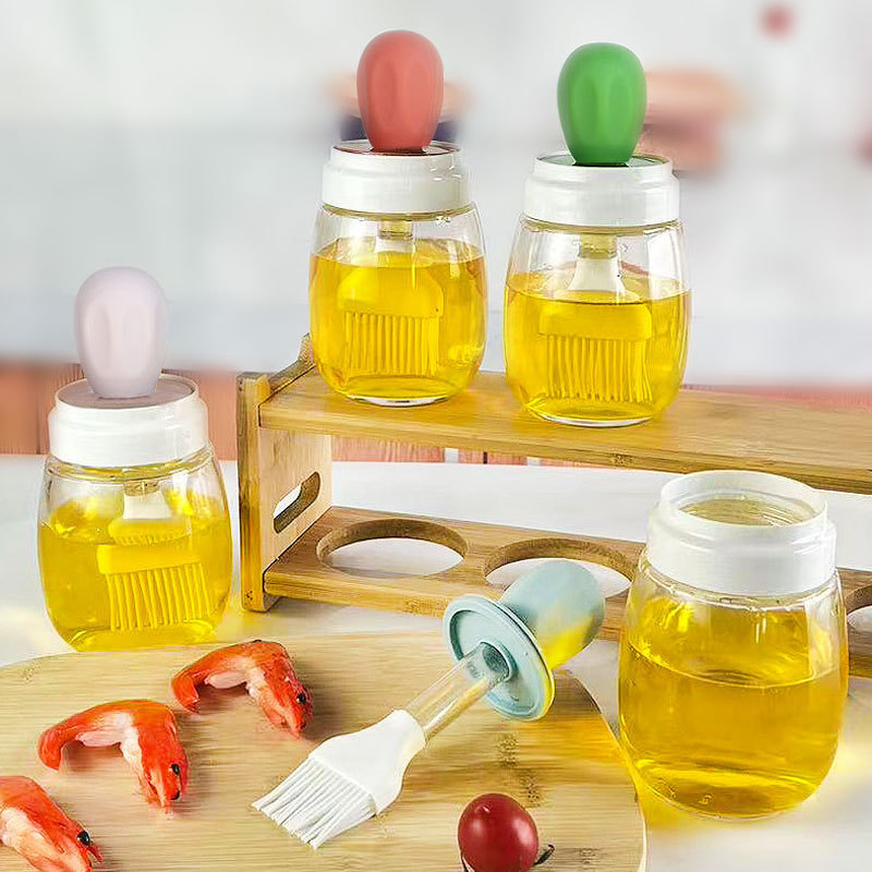厨房收纳玻璃油瓶  定量油刷瓶  可吸式定量油刷  可控油瓶