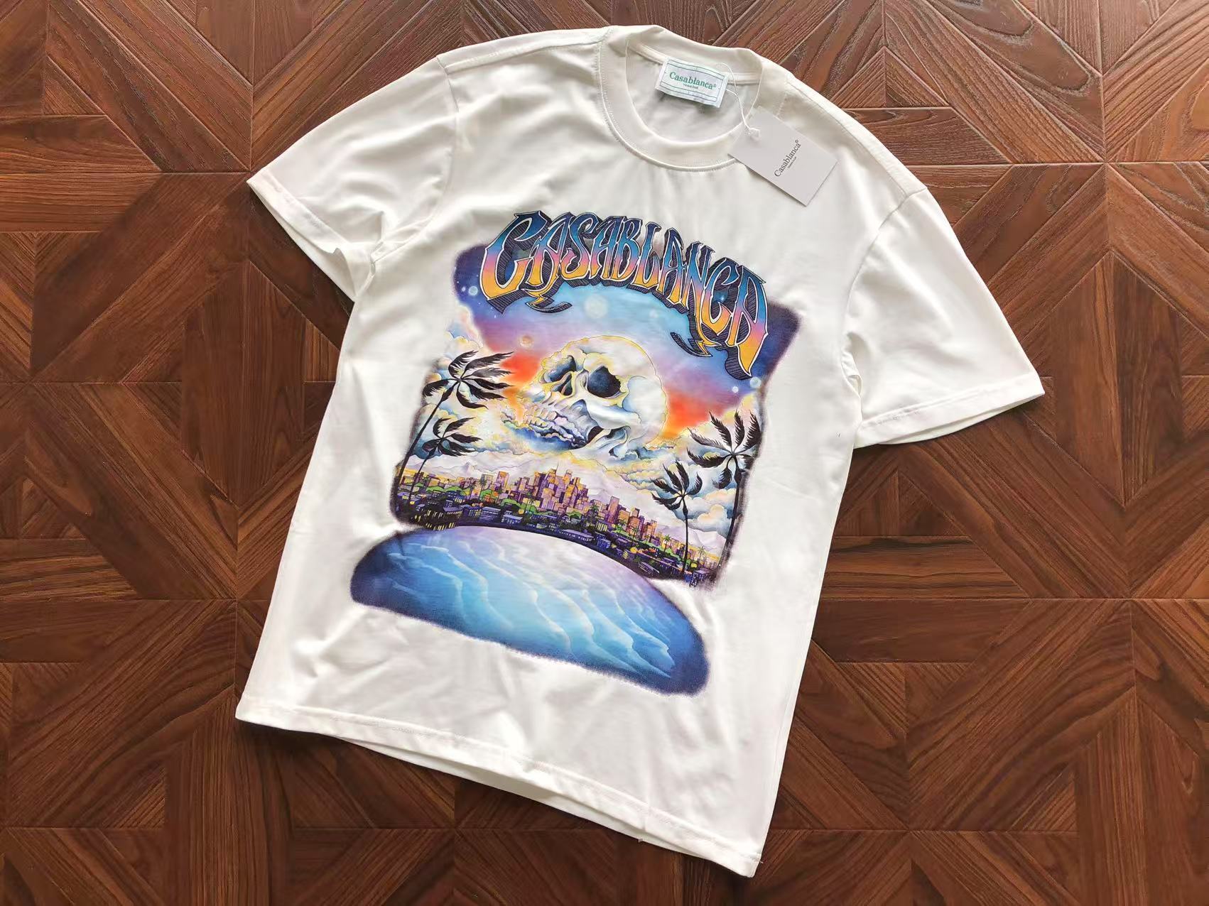 Casablanca T-shirt Fantasy Skull Print White