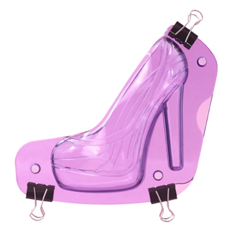 Púrpura grueso tacones altos chocolate molde pastel decoración azúcar hornear herramienta casera chocolate molde