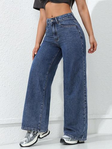 Women's Loose Straight Leg Denim Pants 2025 Spring New Washed Slimming Floor-Length Jeans