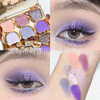 Small brightening waterproof eyeshadow palette, with little bears, six colors, long-term effect, no smudge, custom made