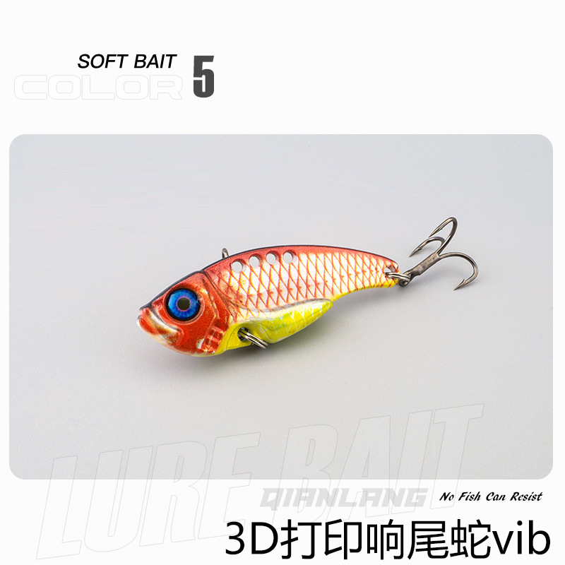 3D lentejuelas de metal colorido VIb falso cebo de cascabel de tiro largo que rebordea Luya cebo Caballo Boca Bass cebo de Pesca de Agua Dulce