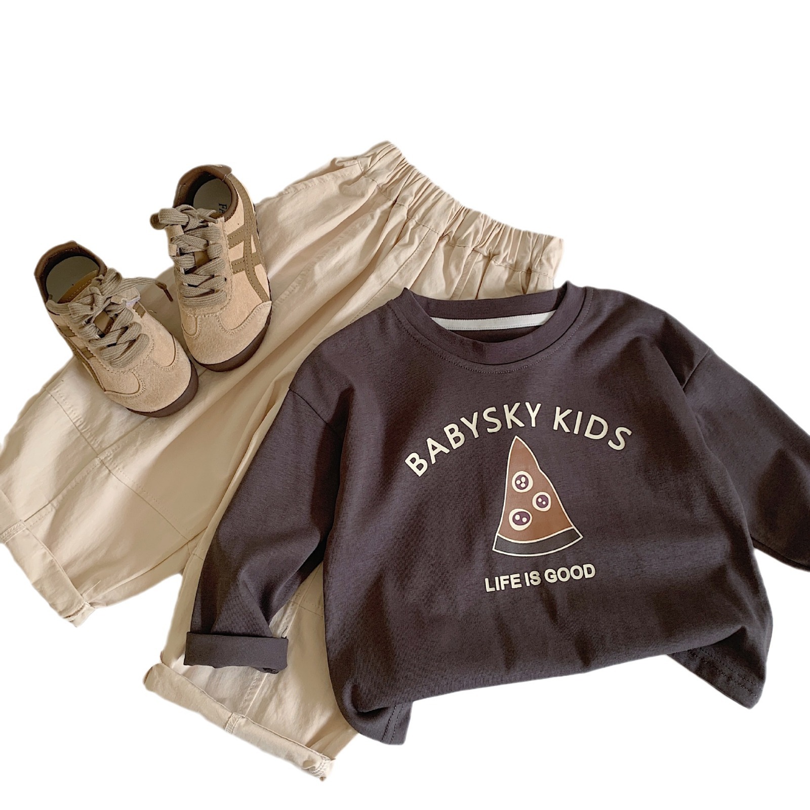 Camiseta infantil Mai Bao2025 primavera nueva impresión de sandía adorable camiseta de base para niños camisas de manga larga moda