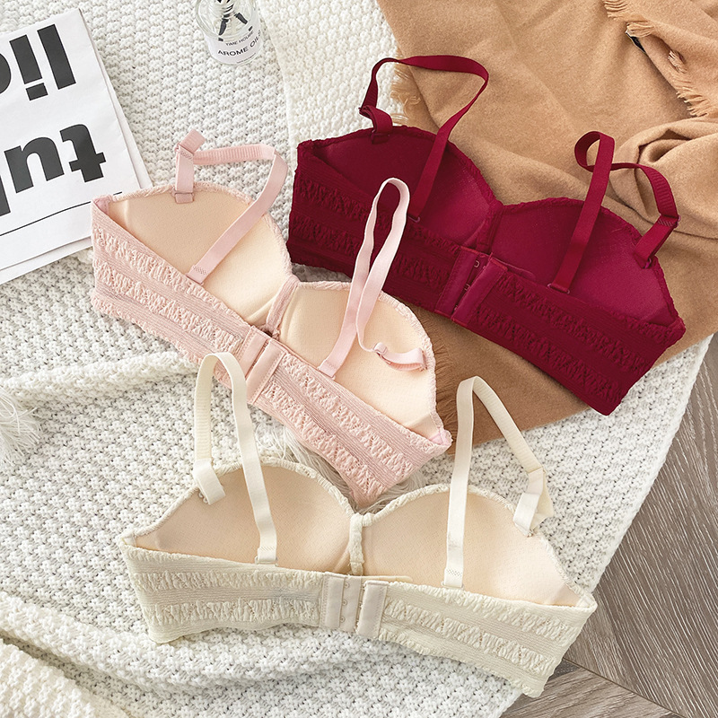 Jenny Coco original de verano Fairy Wind delgado conjunto de ropa interior para mujeres que se reúnen en la adolescencia pura deseo de encaje hermoso sostén de espalda