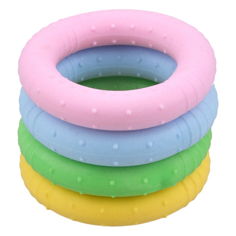 Fábrica al por mayor perro juguete TPR leche sabor espuma círculo pequeño perro molar dientes limpieza juguetes para mascotas suministros