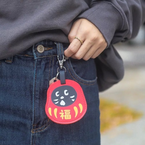 Surprised Cat Personalized Creative Tumbler Key Bag Men's and Women's Car Key Cover Storage Bag Key Pendant Cute