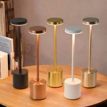 跨境LED充电工字台灯酒吧餐桌装饰复古金属USB触摸氛围小夜灯批发
