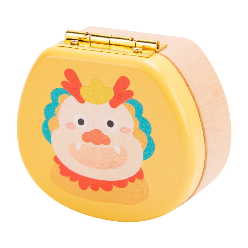 Mini caja de dientes de leche infantil caja de recopilación de cabello fetal regalo recuerdos caja de almacenamiento de dientes de madera para niños y niñas