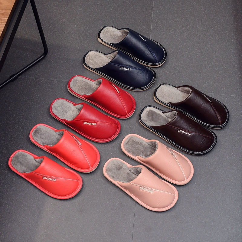 Хлопковые тапочки для любителей дома, Нескользящие теплые мужские и женские тапочки, домашние осенние и зимние кожаные производители оптом, поколение волос