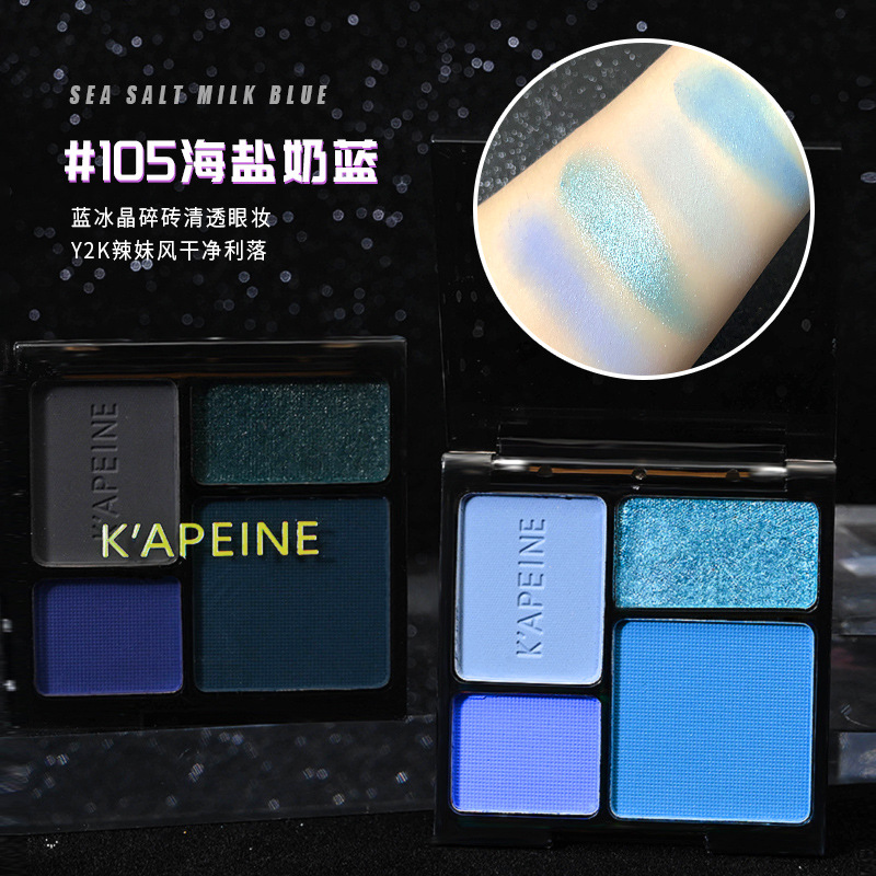 Capel frío de cuatro colores placa de sombra de ojos verano melocotón flor maquillaje de alta apariencia fiesta estudiantil recomendar asequible ahumado