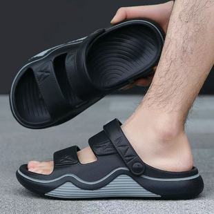 Slippers for Men's Summer Outer Wear New Thick-Soled Non-Slip Dual-Purpose Driving Casual Trendy Soft-Soled Beach Sandals for Men
