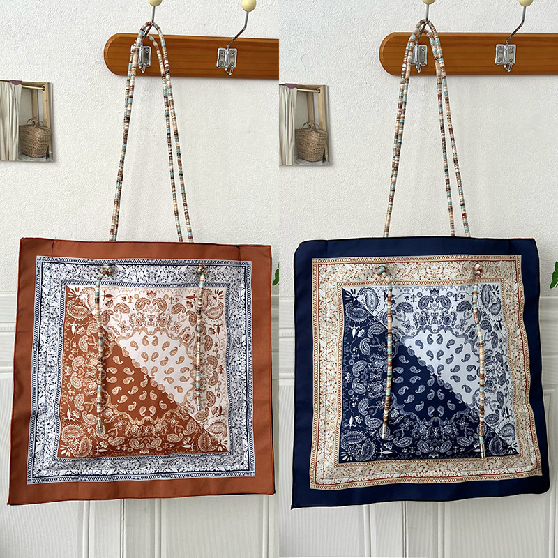 Bolso de mujer nuevo estilo de vacaciones estilo de viaje de alta capacidad impresión de doble cara bolso de hombro