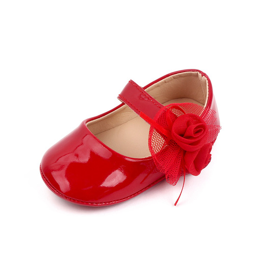 Spring and autumn 0-1 year old baby PU leather toddler shoes soft sole breathable baby shoes versatile princess shoes 2768