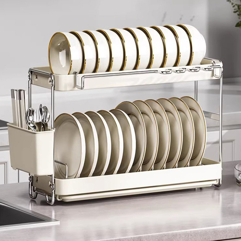Stainless Steel Dish Storage Rack Kitchen Storage Rack New Drain Basket Dish Rack Dishes and Chopsticks Dish Drain Rack