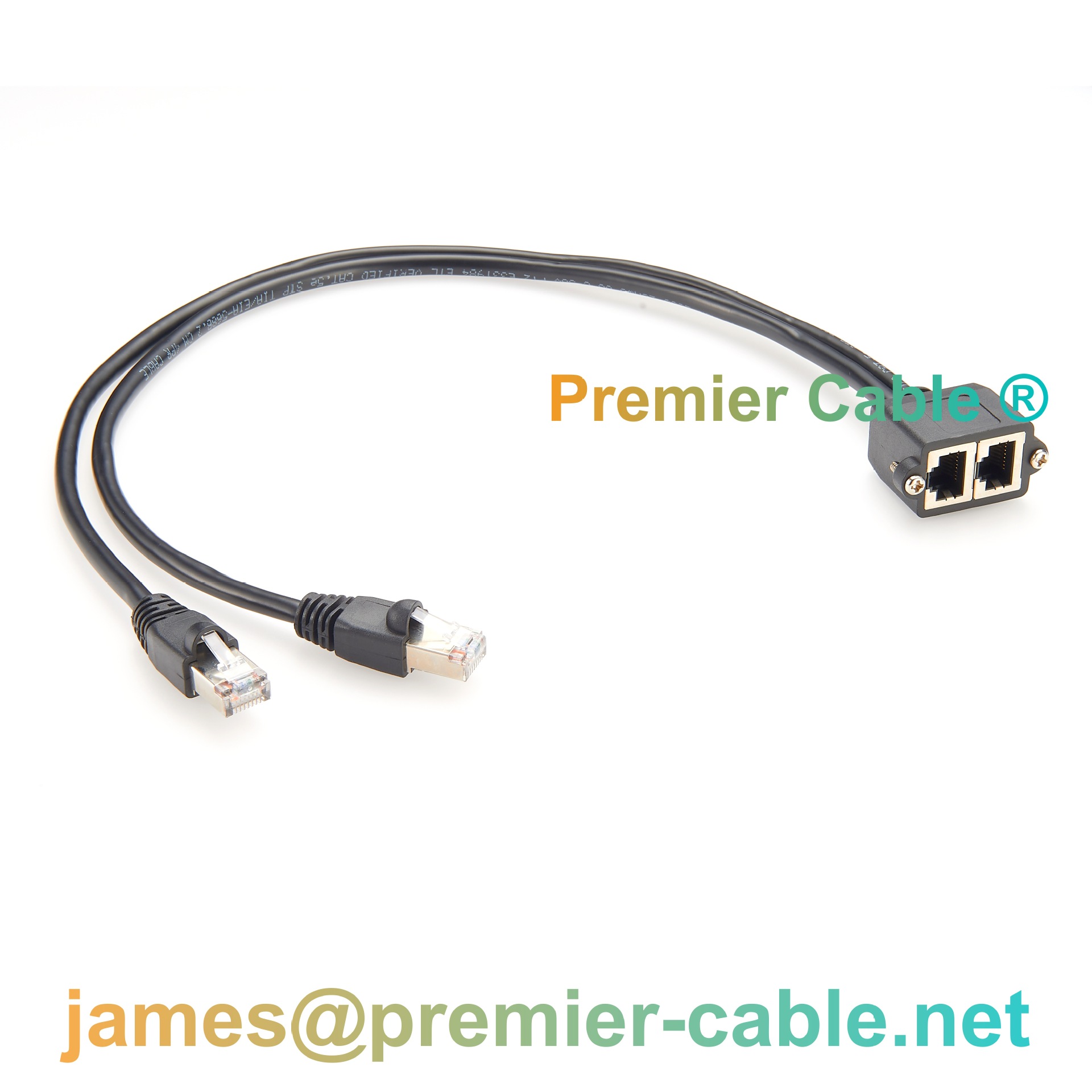 双口 Cat5e RJ45 局域网以太网延长线 千兆网速  工业网络布线