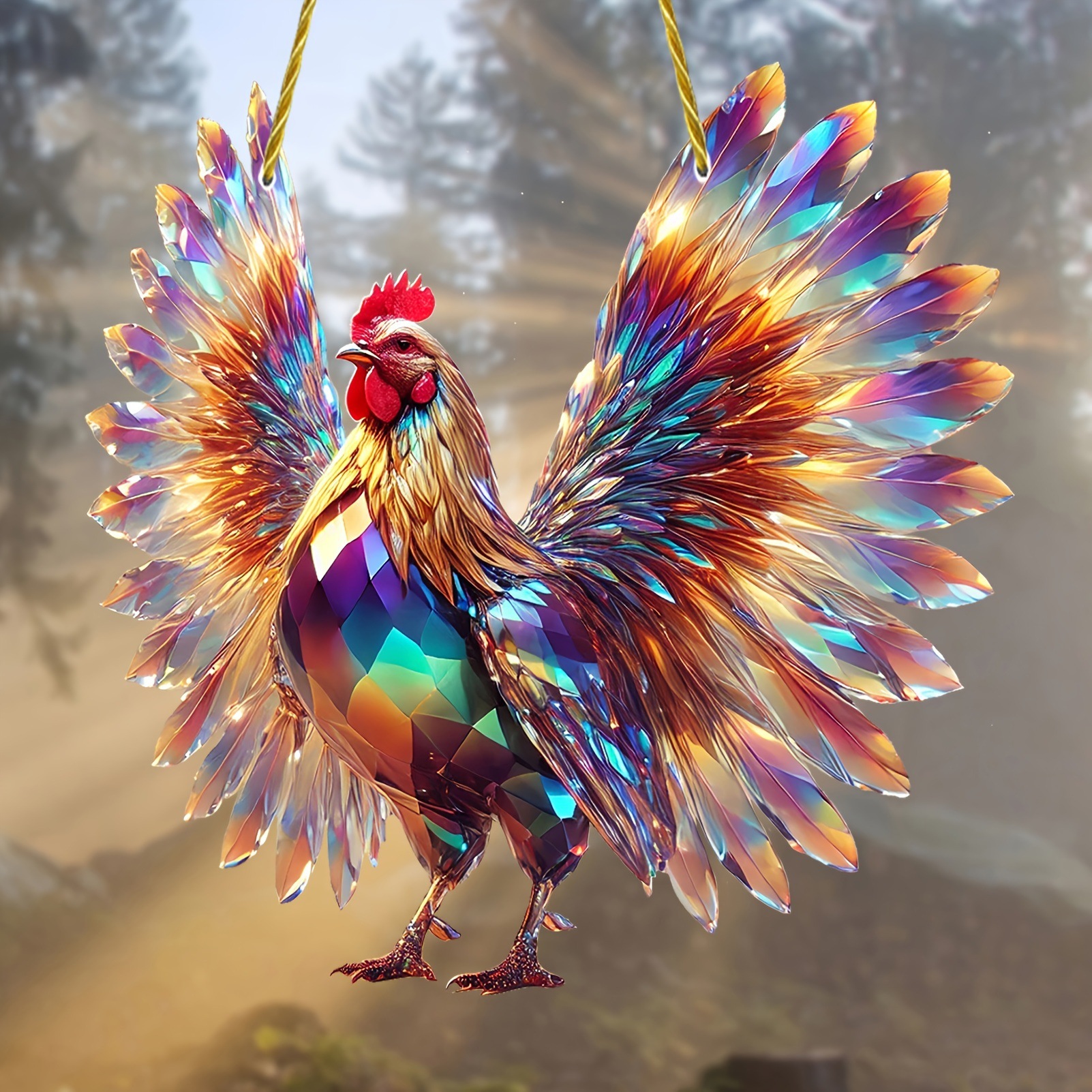 美丽的鸡太阳能热收集器压克力彩色独特的家居和花园礼物创意