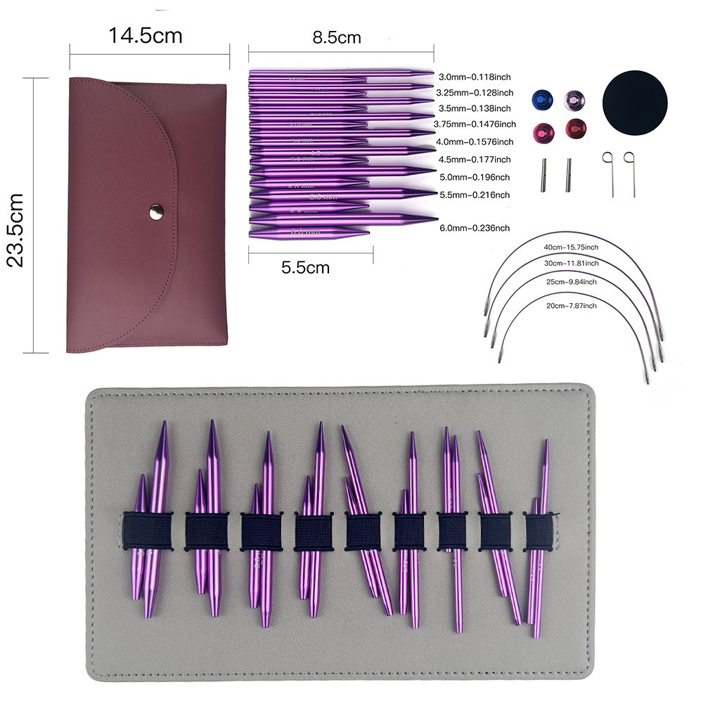 Nuevo paquete transfronterizo desmontable de manga collar aguja de anillo púrpura de cambio de cuerda aguja de anillo 9 paquetes