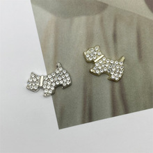 简约满钻小狗合金配件个性狗狗饰品贴片手工发饰手机壳包包辅料