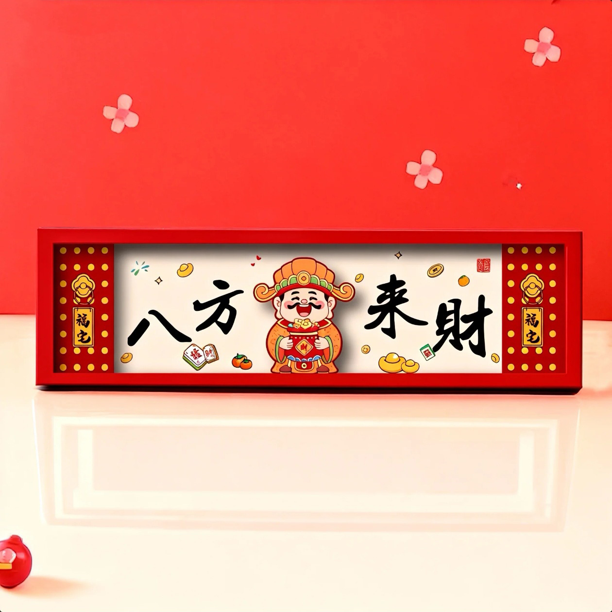 2026年馬年 クリエイティブな五福神冷蔵庫マグネット 漫画風フォトフレーム 裏面に「福」の文字入り 祝福の意味を持つ磁気ステッカー