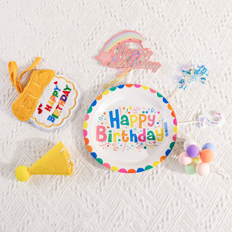 猫咪生日装扮宠物口水巾围兜小狗狗过生日蛋糕围脖装饰品围嘴帽子|undefined
