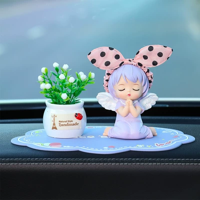 Car ornaments Car Interior Decoration Supplies Creative - purple-anne-lucky-fruit-blue-pad