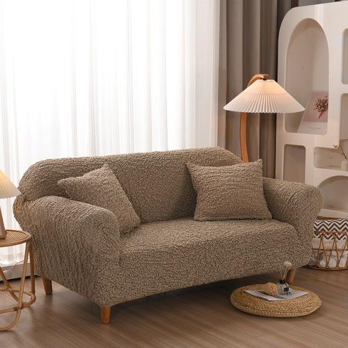  New Cream Cloud Seersucker All-Inclusive Sofa Cover Elastic Non-Slip Anti-Cat Scratch Sofa for Four Seasons