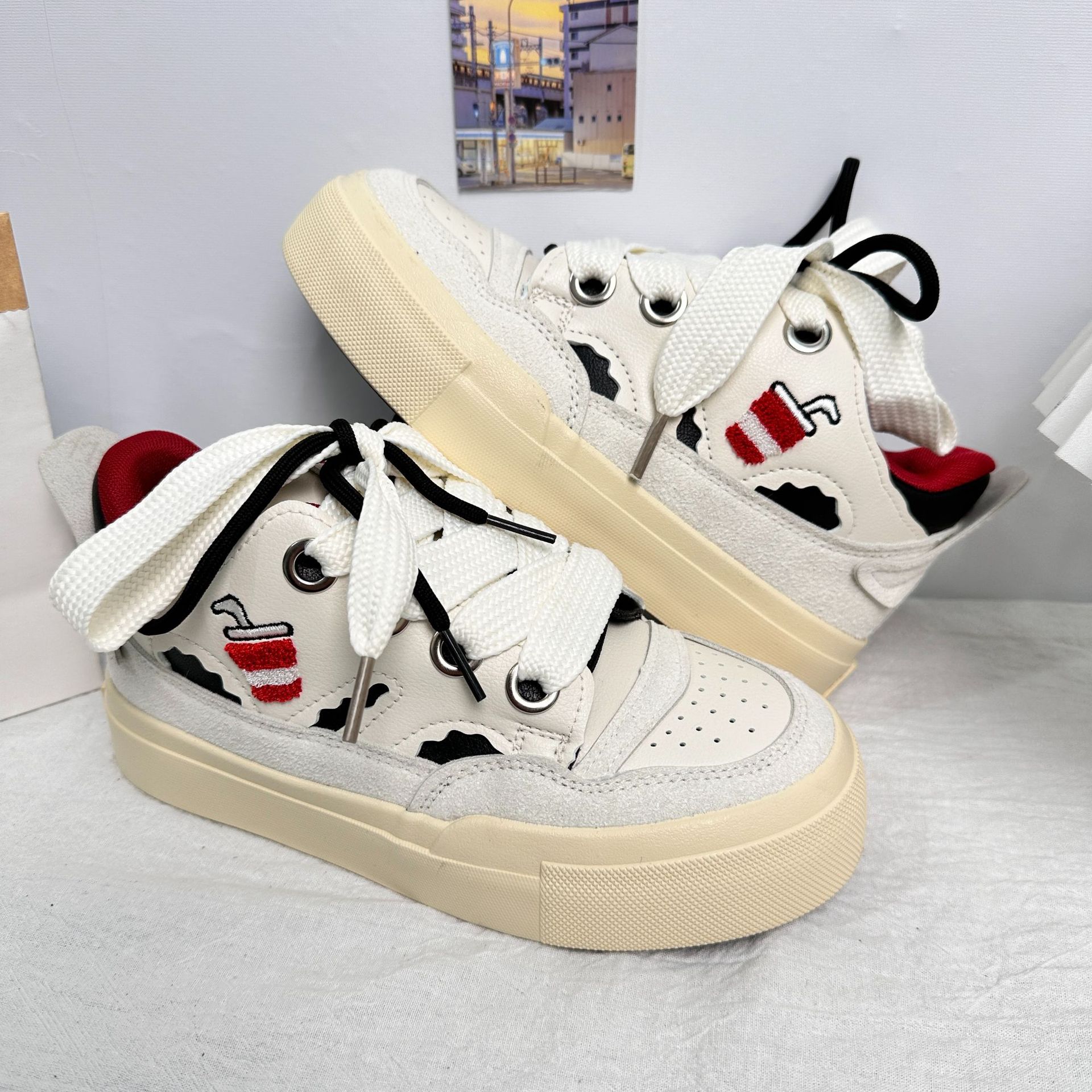 Yuanbo lindas zapatillas de deporte de niña suave primavera de 2025 nuevo estilo femenino zapatos de mujer casuales de suela gruesa zapatos de pan para estudiantes image 9