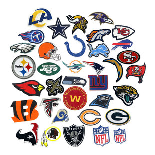 NFL职业橄榄球大联盟球队标志跨境热销刺绣布贴背胶运动饰品-阿里巴巴