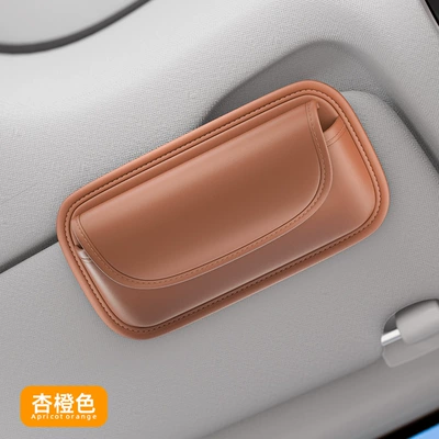 Car Glasses Clip/Bill Clip Case Sun Visor Storage Mobile - brown