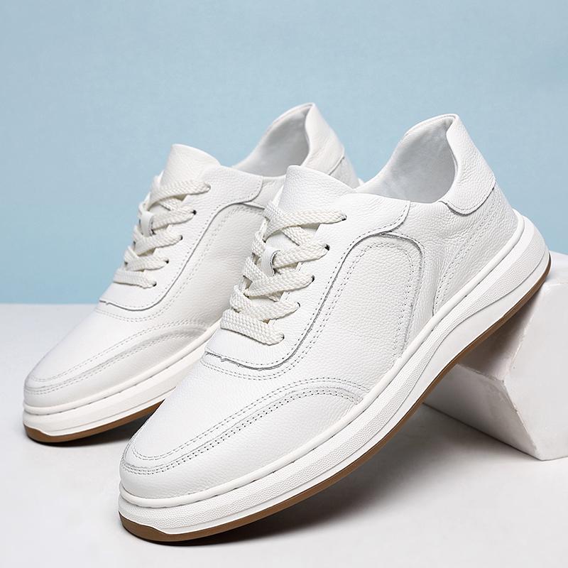 Leather casual universal fashionable white sports shoes