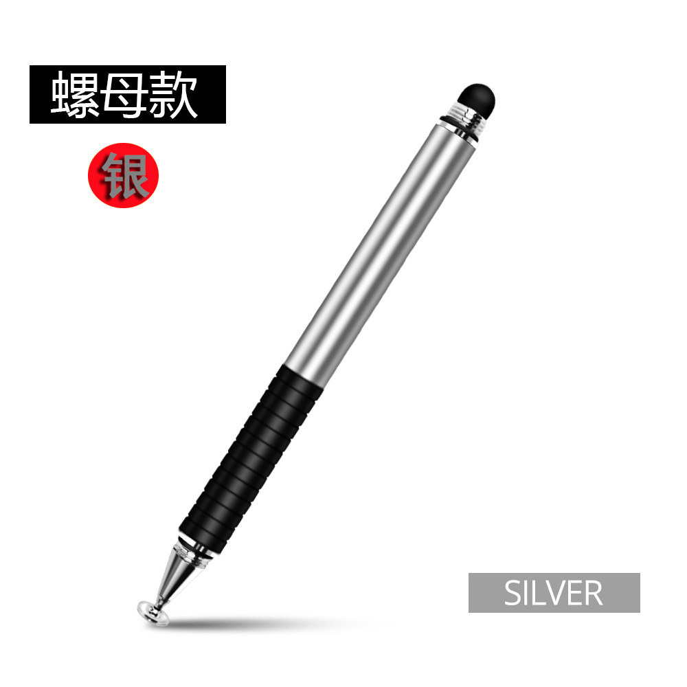 Pluma capacitiva de escritura a mano dedicada transfronteriza ventosa transparente doble táctil dos en uno máquina de lectura de puntos pluma táctil de metal de alta estabilidad
