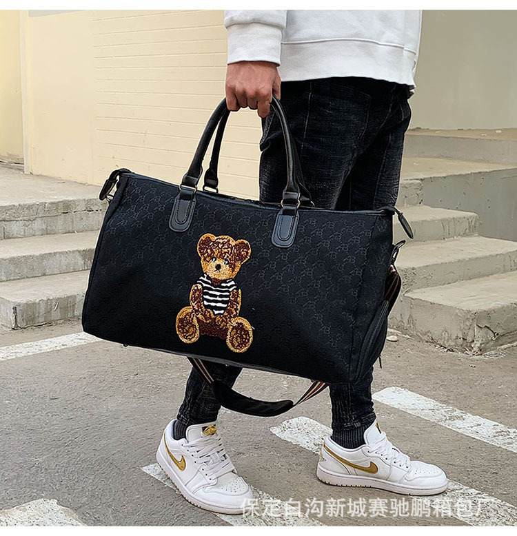 Bolsa de viaje de moda separación húmeda y seca hombres y mujeres de corta distancia portátil de un solo hombro con estuche de carro almacén de zapatos independiente Gimnasio Deportivo