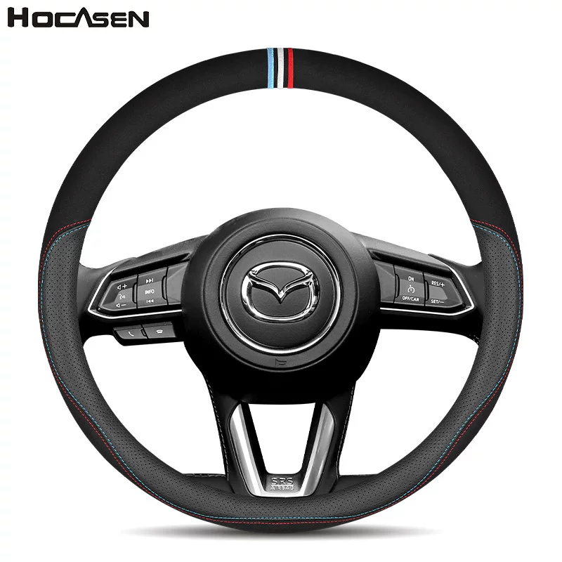 Подходит для Mazda CX-4/3 чехол на руль из натуральной кожи Atez Anksela CX-5/8 чехол на ручку автомобиля из меха