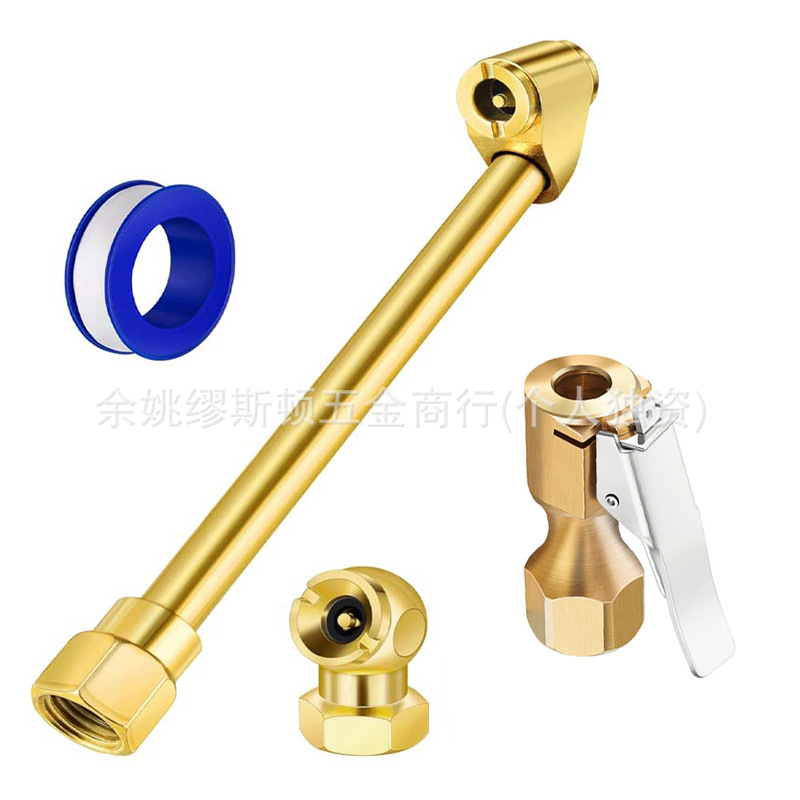 汽车轮胎打气杆 充气接头1/4NPT 打气夹头黄铜快速接头 气动工具
