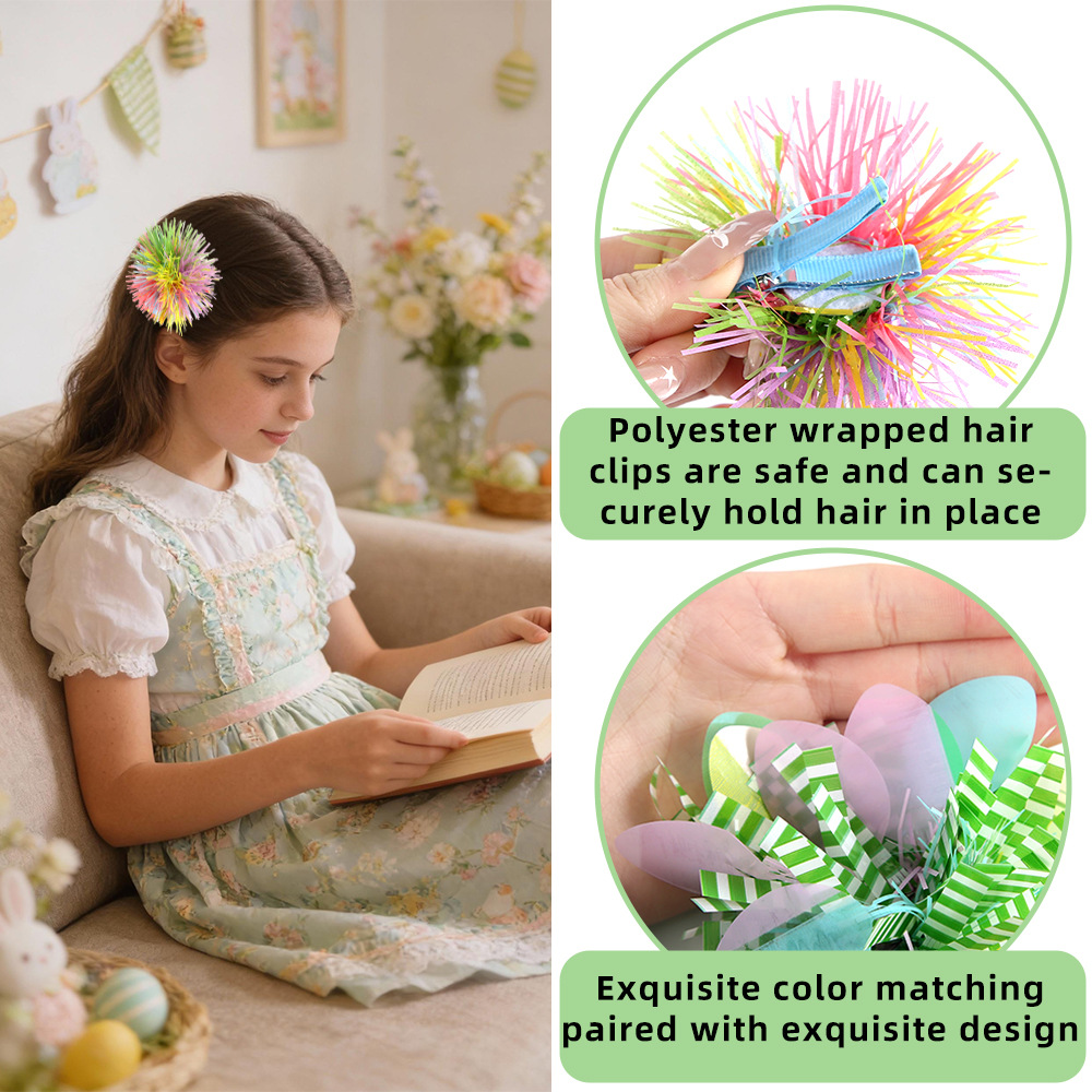 Pascua transfronteriza decoración macarón tarjeta de cabello tarjeta de cabello primavera niños colorida banda de cabello tarjeta de cabello