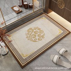 中国式浴室マットトイレ珪藻泥吸水マットトイレ滑り止めドアマット家庭用トイレ速乾ソフトマット