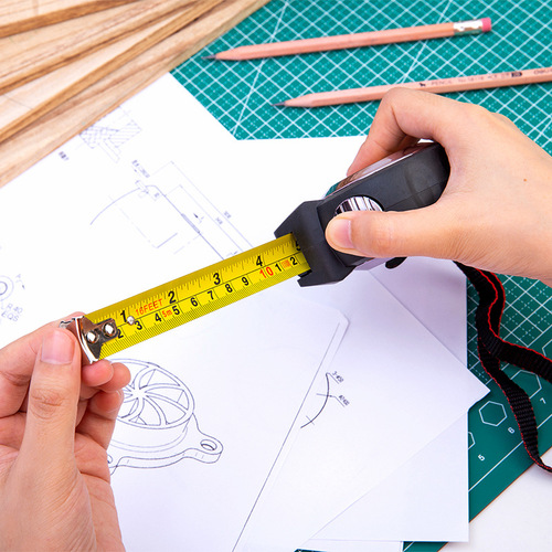 Deli 79550/79551 self-locking steel tape measure TPR rubber-coated 3m/5m7.5m/10m office construction site measuring ruler